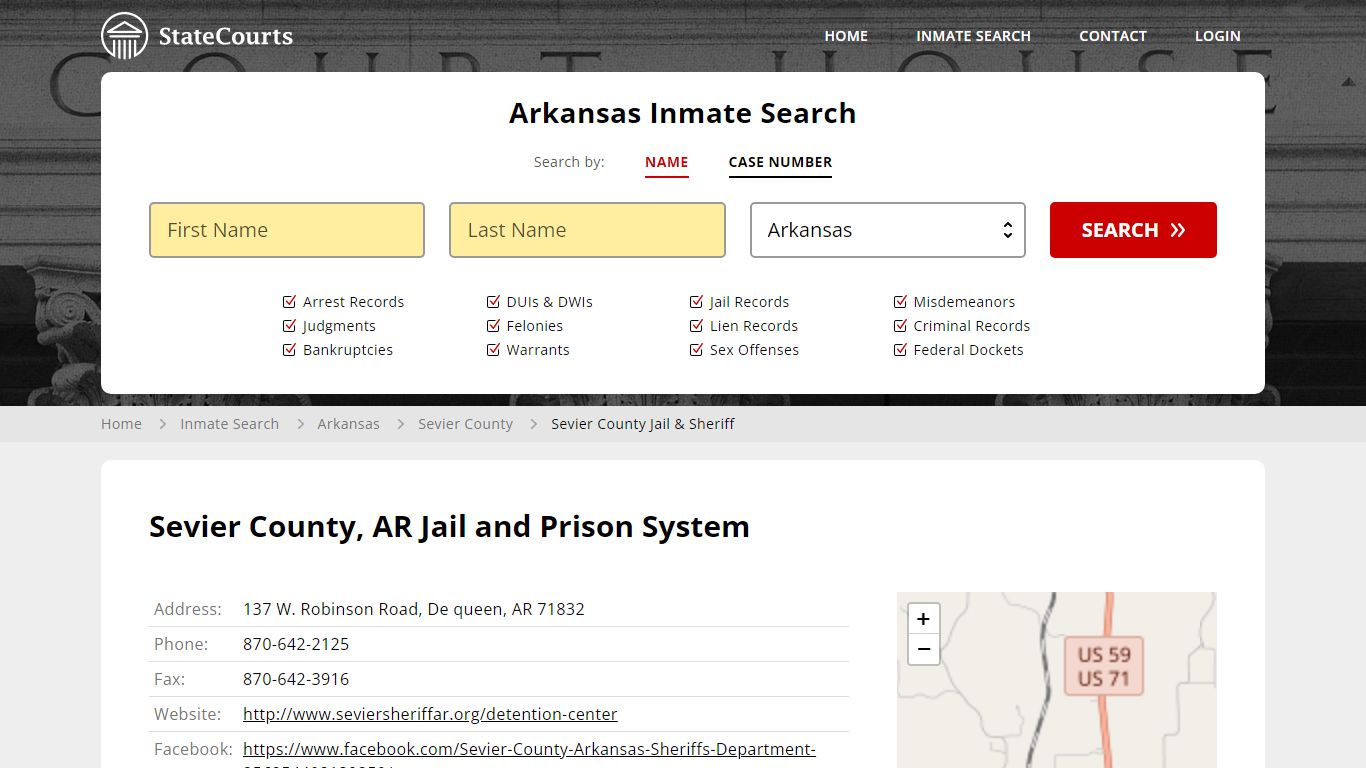 Sevier County Jail & Sheriff Inmate Records Search, Arkansas - State Courts